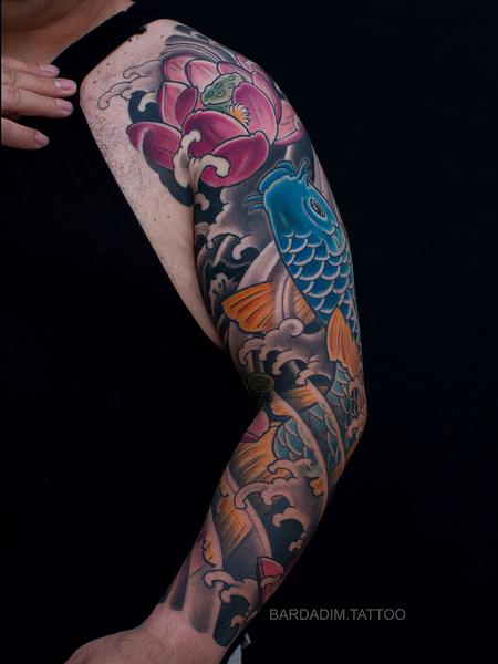 Tattoos - Japanese Sleeve Koi and Lotus - 134217